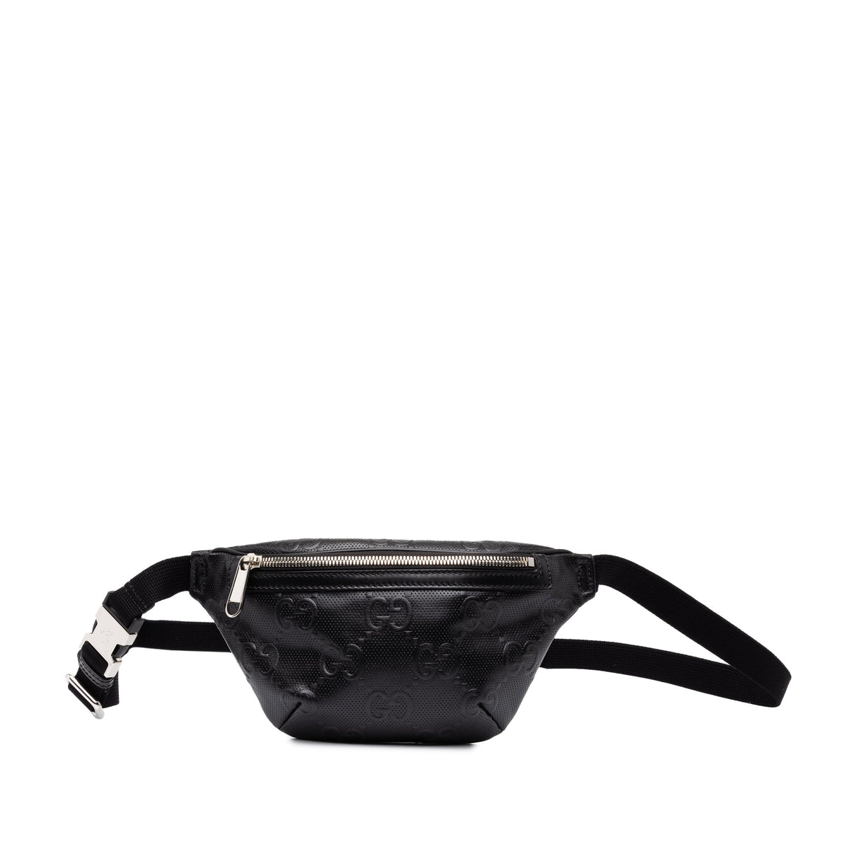 Gucci GG Embossed Perforated Calfskin Belt Bag — Black