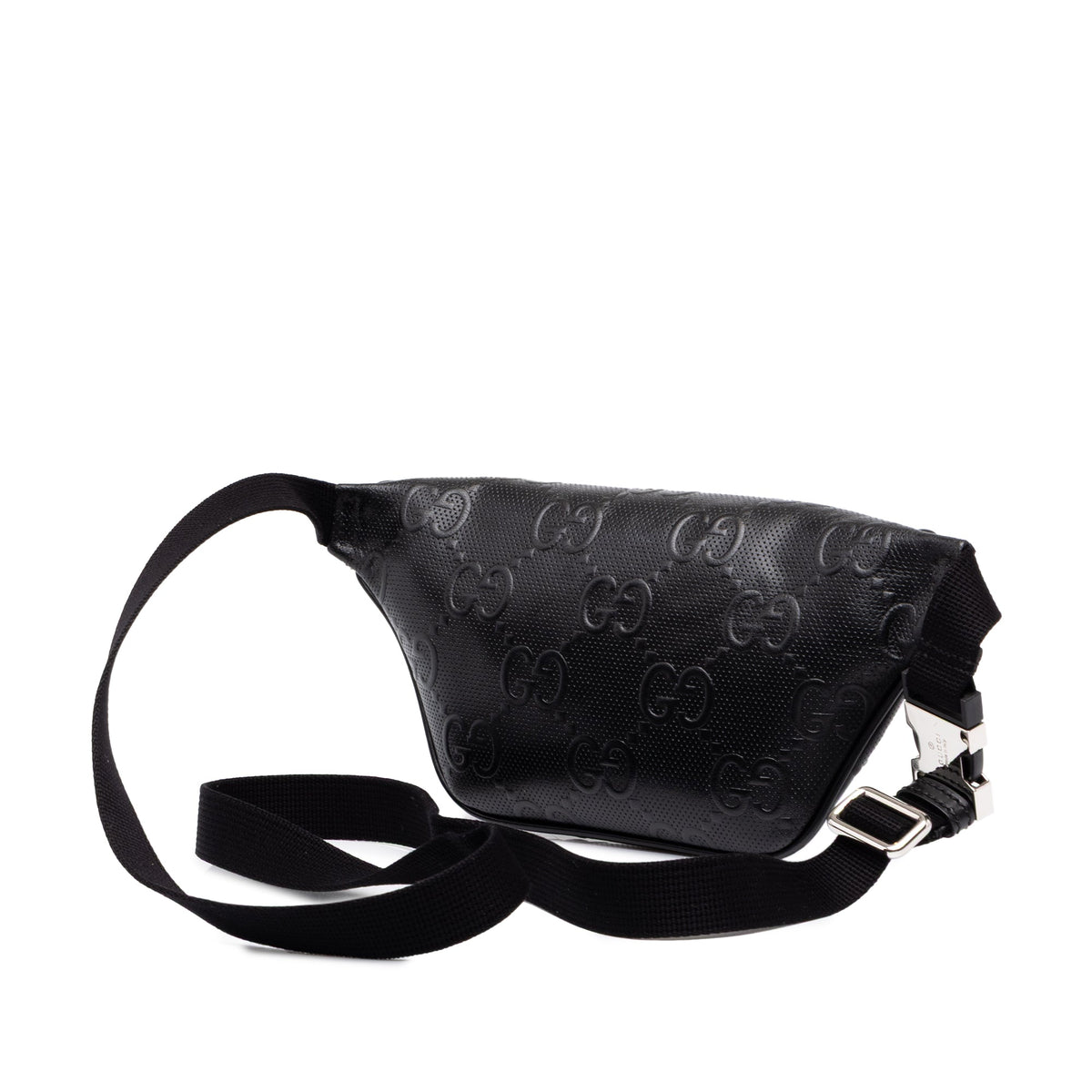 Gucci GG Embossed Perforated Calfskin Belt Bag — Black