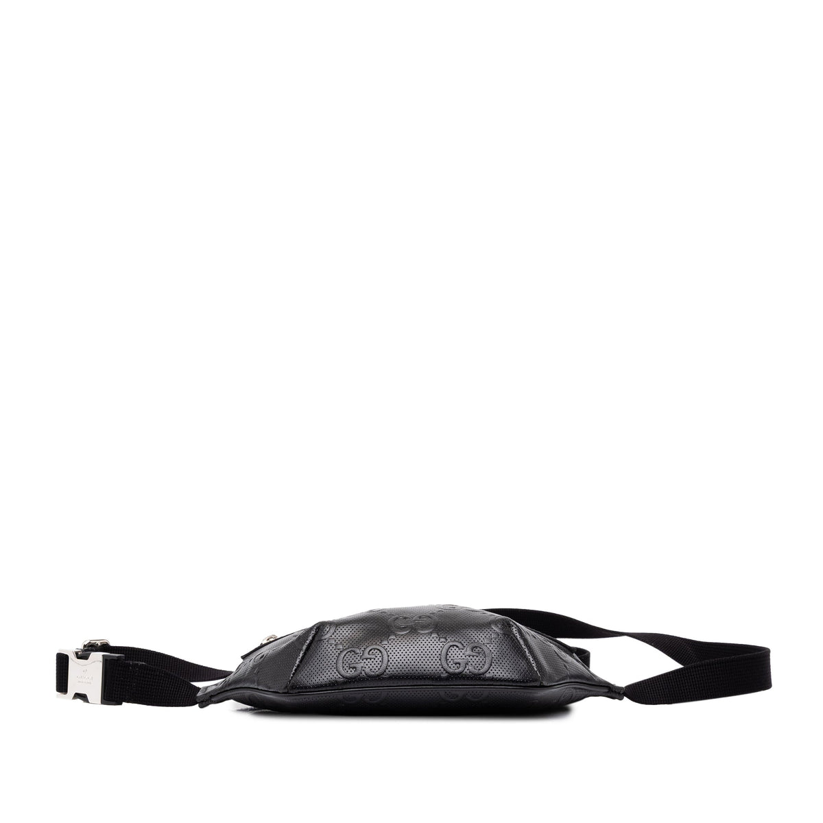 Gucci GG Embossed Perforated Calfskin Belt Bag — Black
