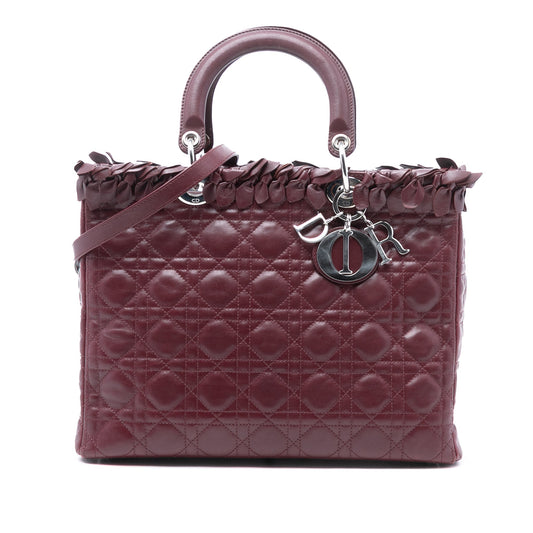 Dior Large Lambskin Cannage Bow Lady Dior