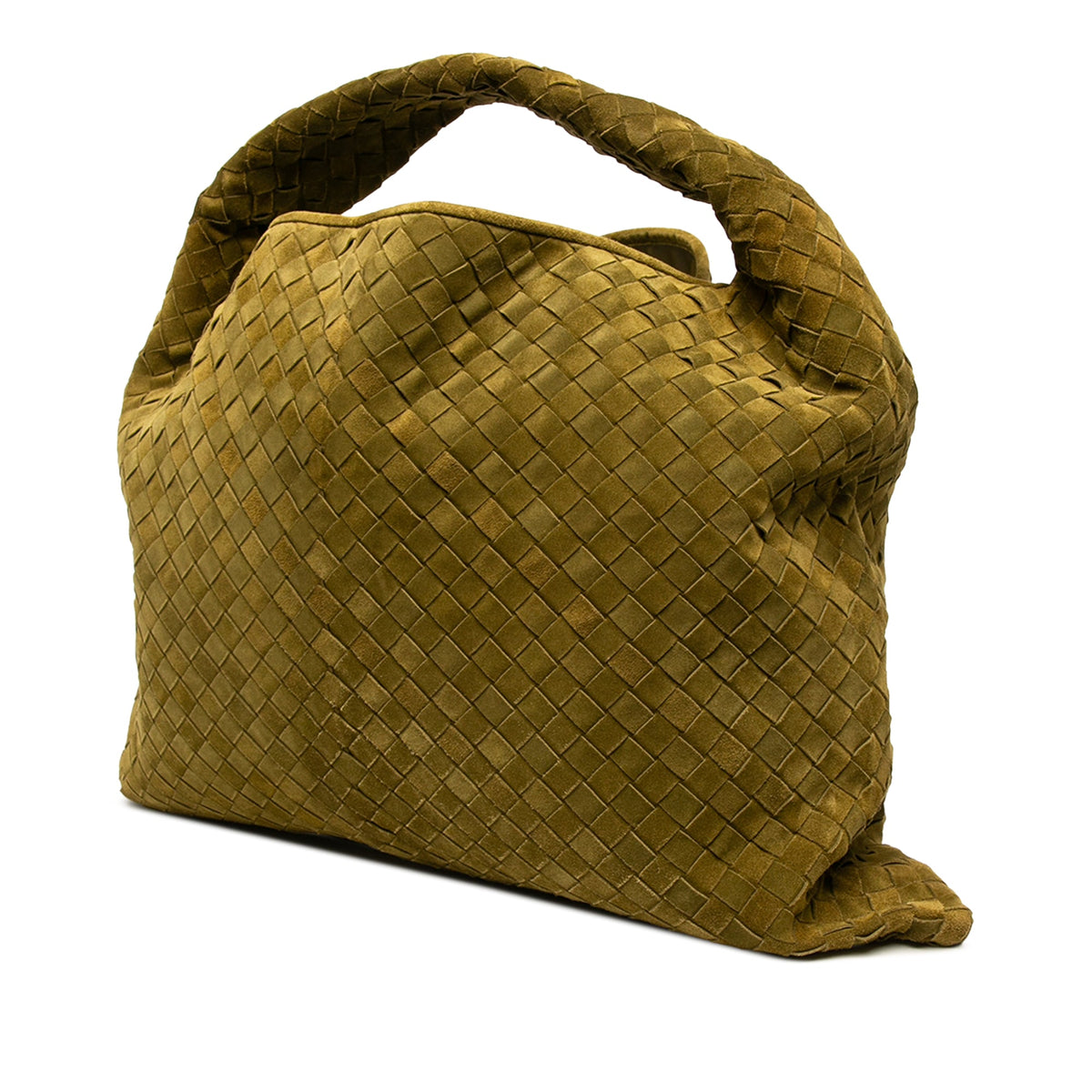 Bottega Veneta Large Suede Intrecciato Hop Hobo — Green