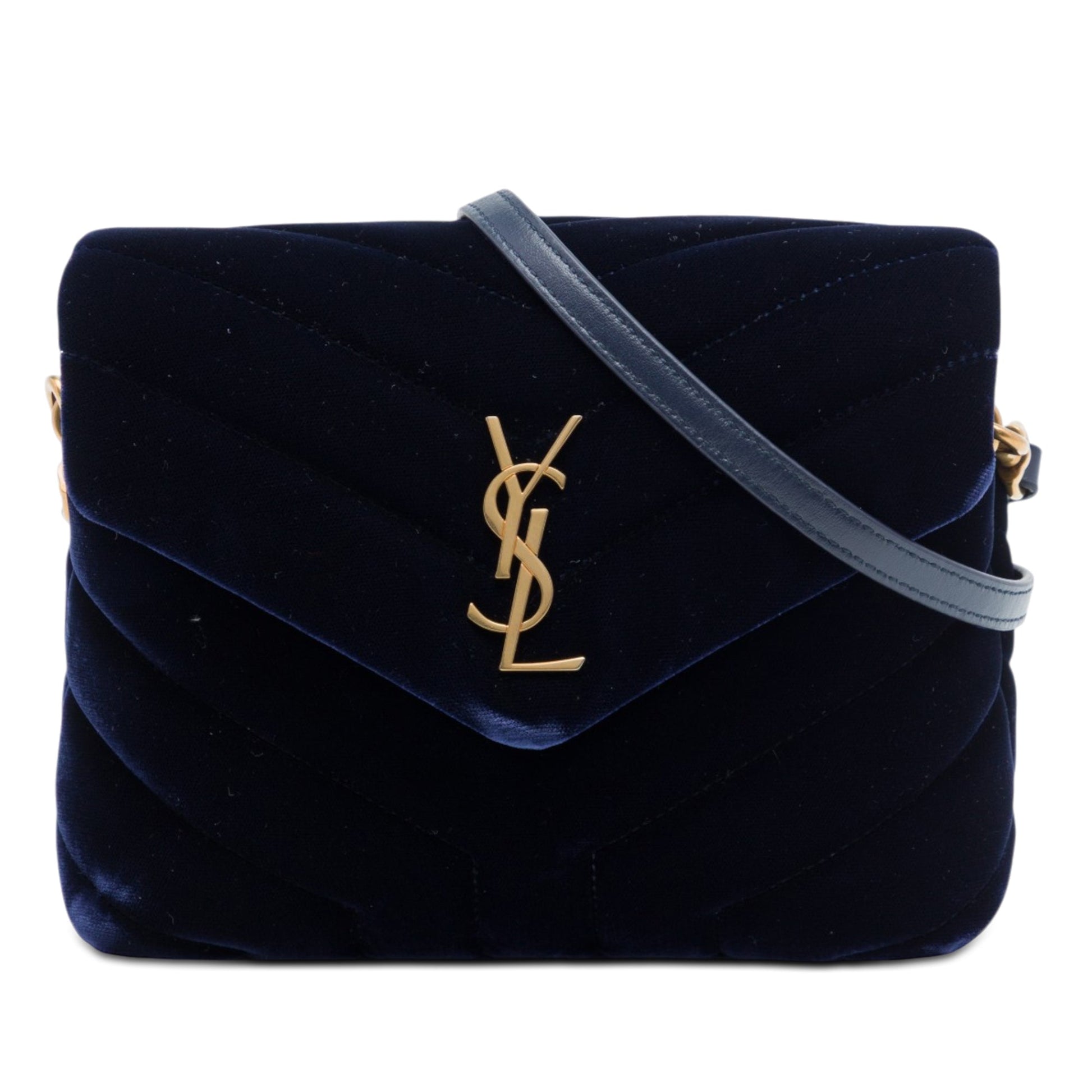 Saint Laurent Toy Matelasse Velvet Monogram LouLou Crossbody