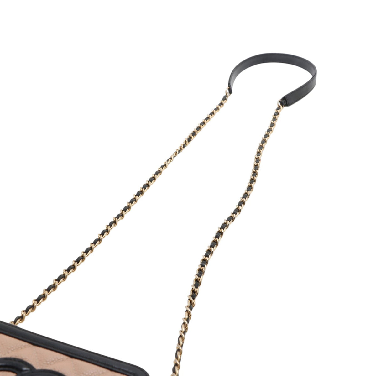 Chanel Mini Caviar CC Filigree Crossbody — Beige