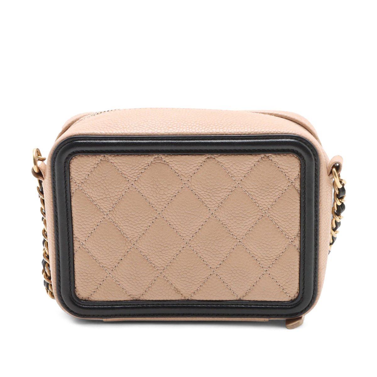 Chanel Mini Caviar CC Filigree Crossbody — Beige