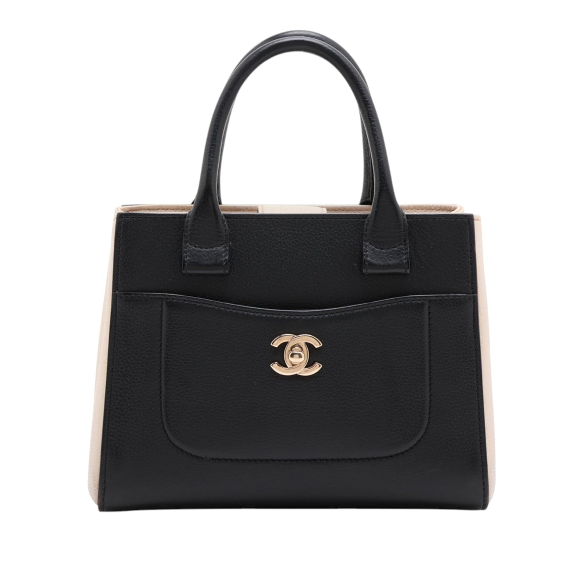 Chanel Mini Grained Calfskin Neo Executive Shopper Tote — Black
