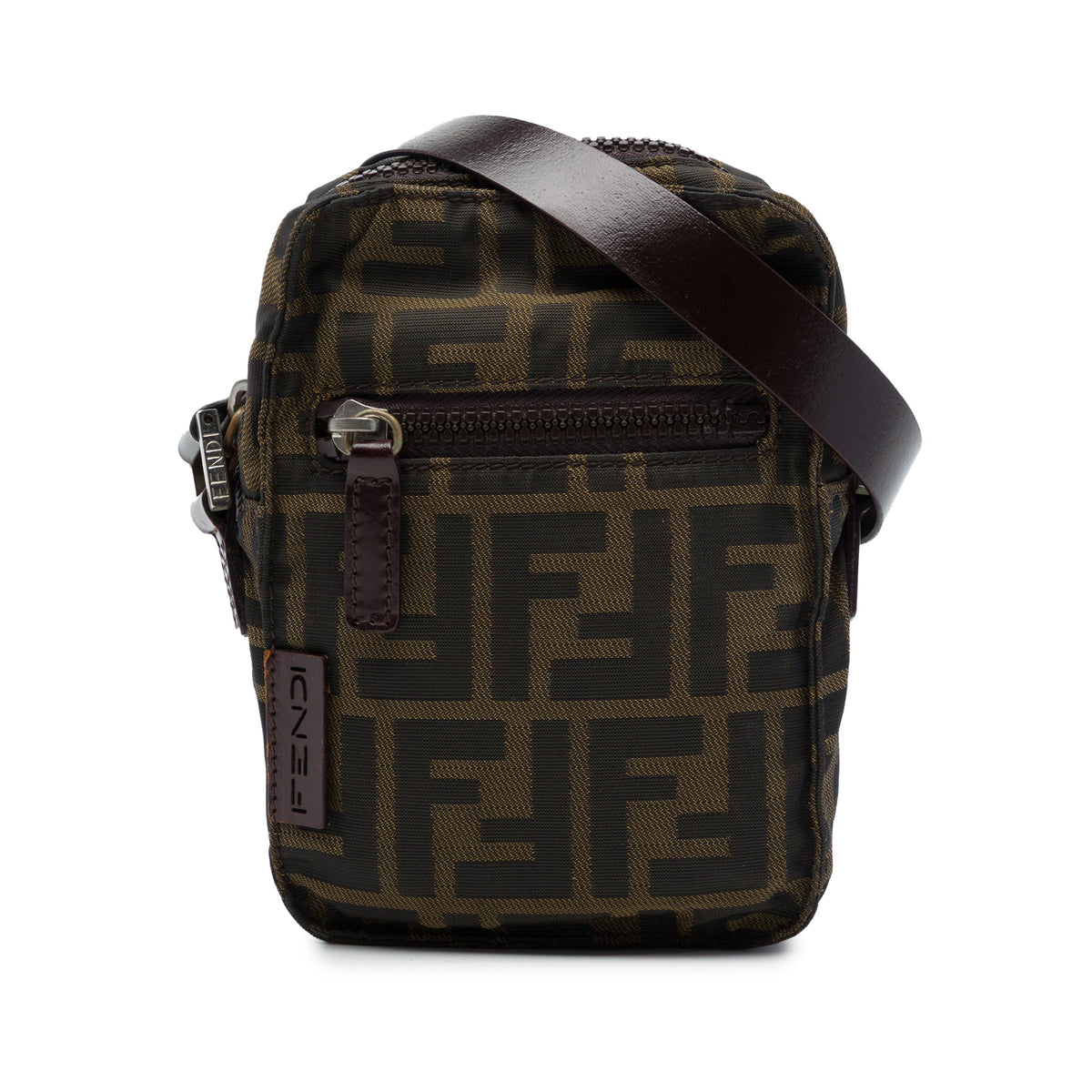 Fendi Zucca Canvas Crossbody — Brown