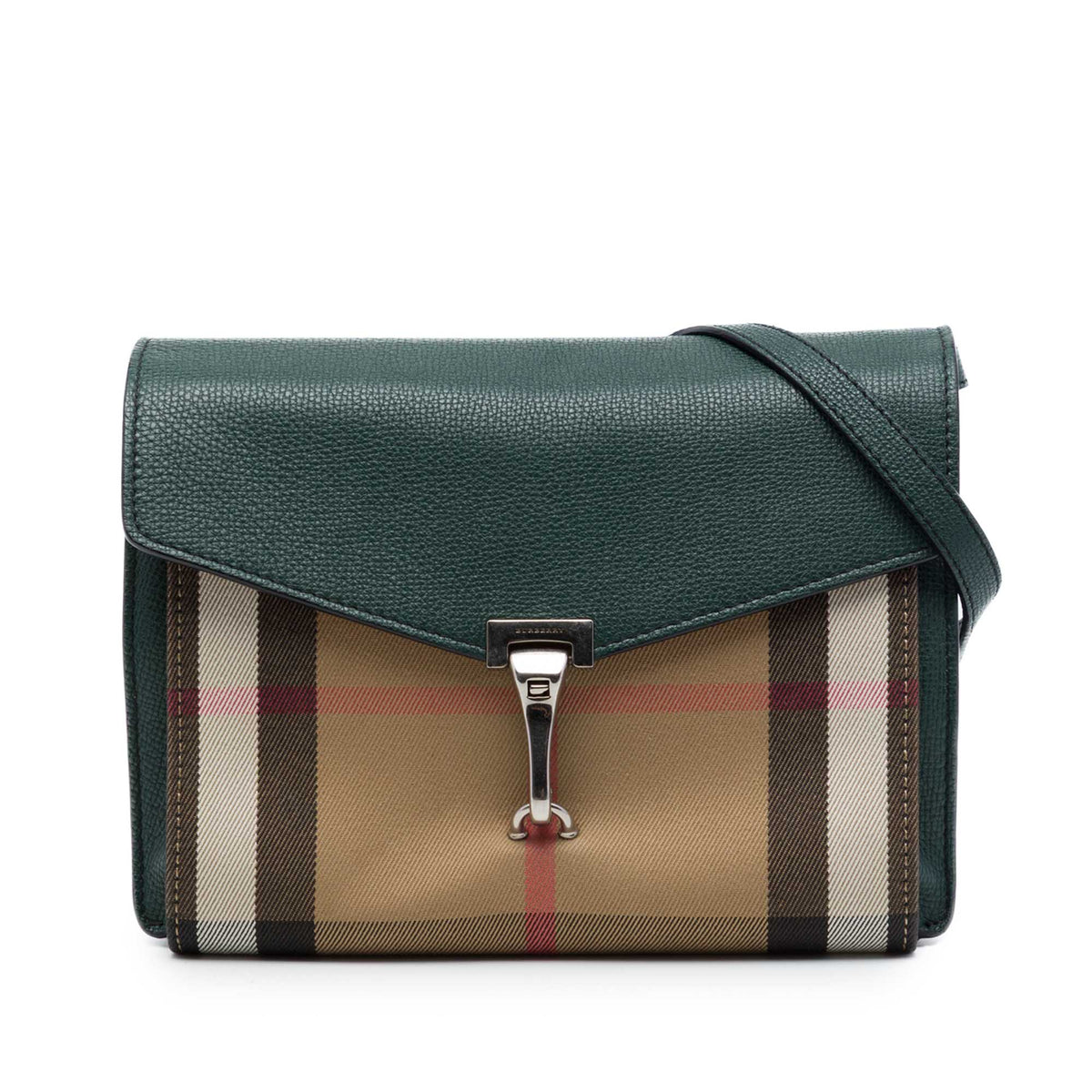 Burberry Small Leather and House Check Canvas Derby Macken Crossbody