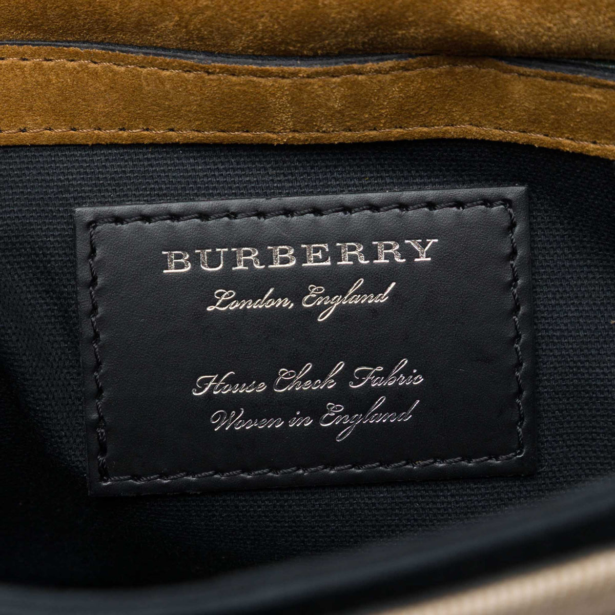 Burberry Small Leather and House Check Canvas Derby Macken Crossbody