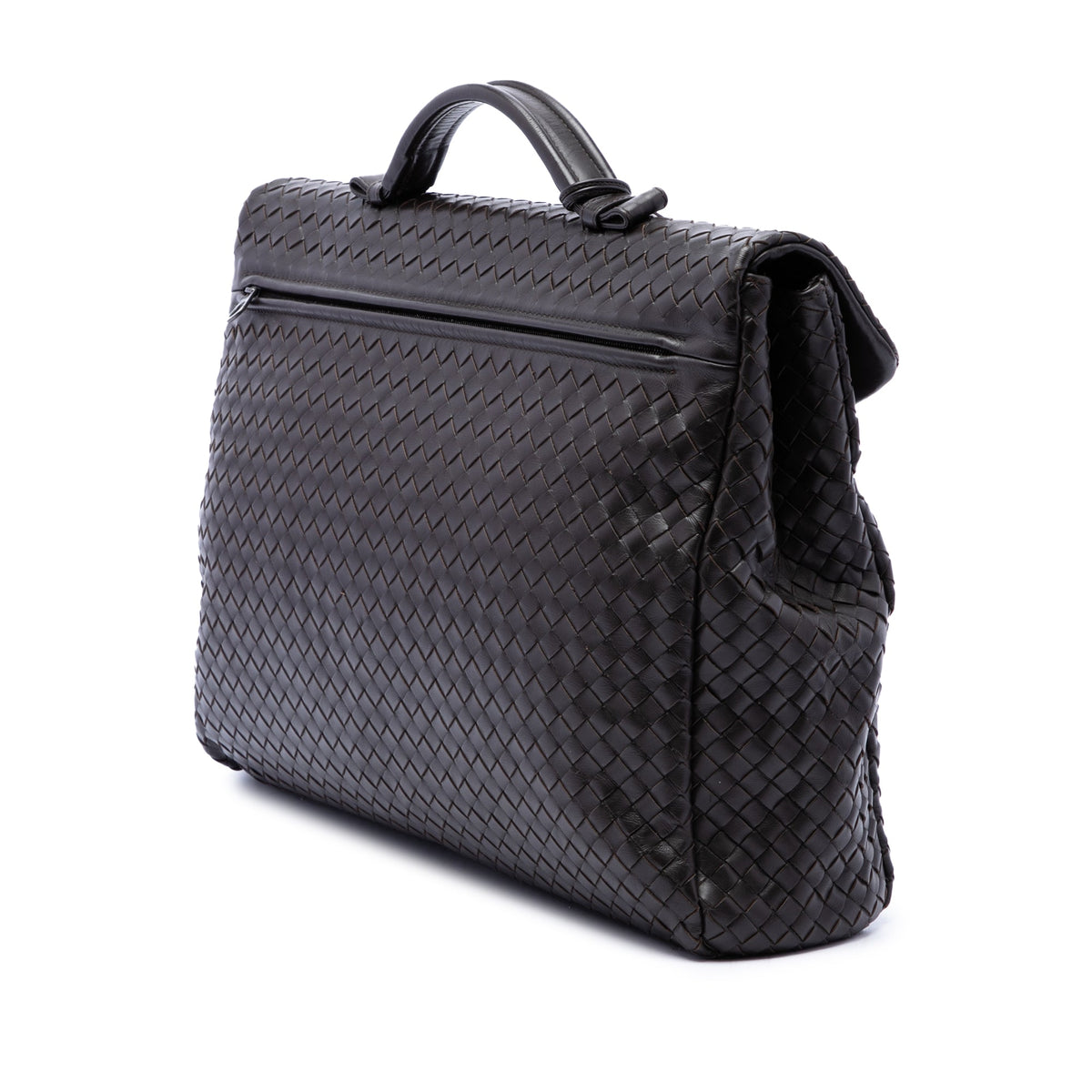 Bottega Veneta Nappa Intrecciato Business Bag — Brown