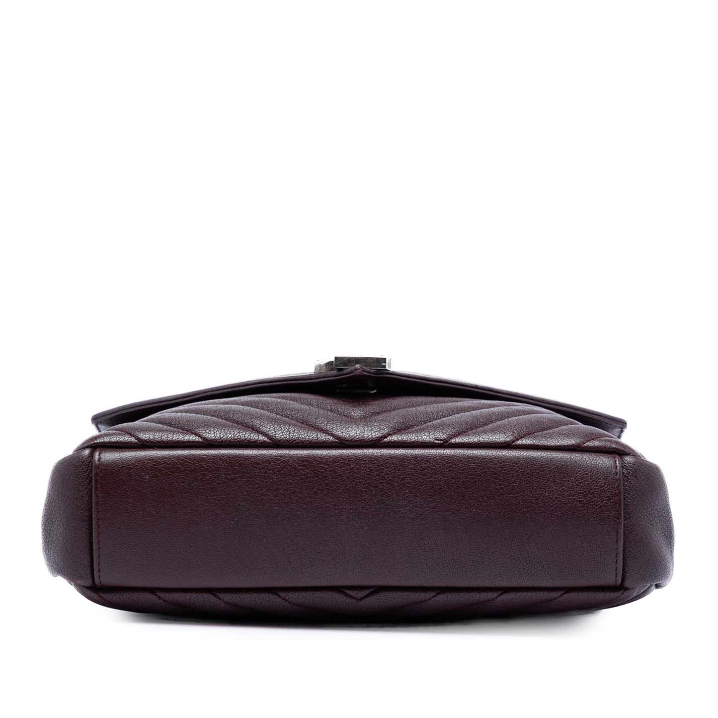 Saint Laurent Medium Chevron Sheepskin Monogram College Satchel