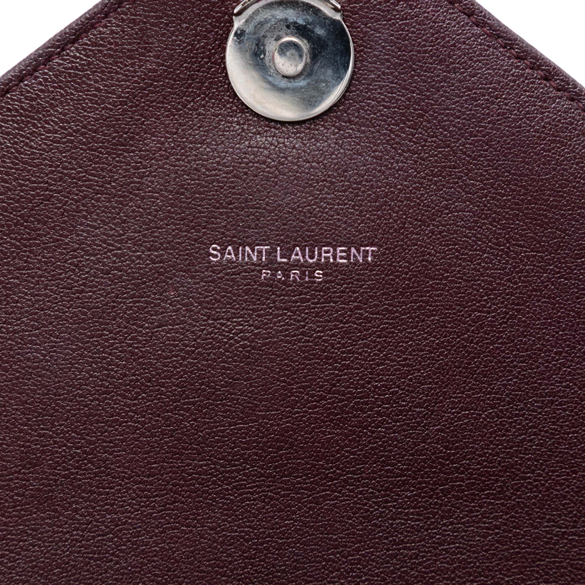 Saint Laurent Medium Chevron Sheepskin Monogram College Satchel