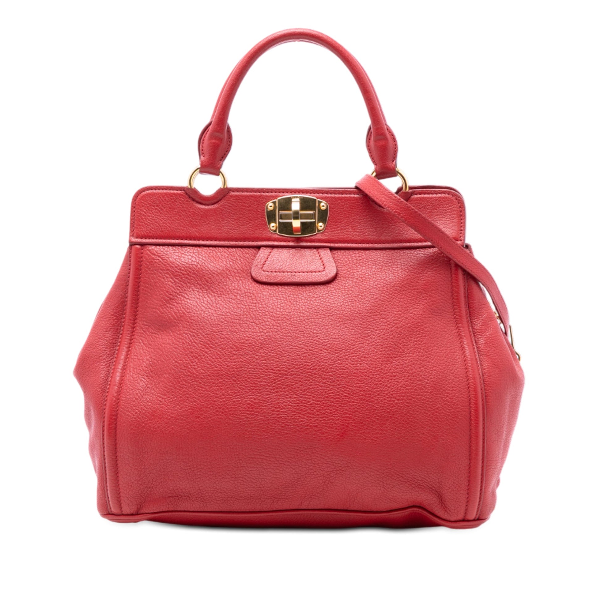 Miu Miu Nappa Turn Lock Frame Top Handle Bag