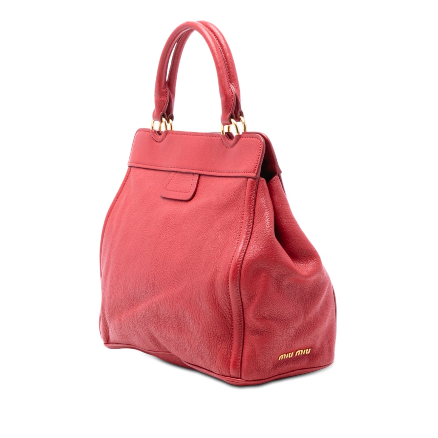 Miu Miu Nappa Turn Lock Frame Top Handle Bag