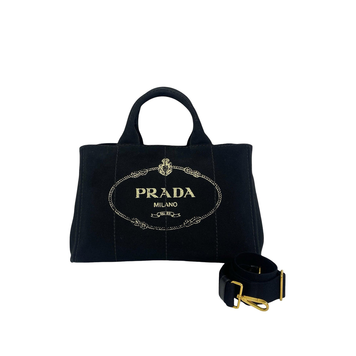 Prada Small Canvas Canapa Logo Tote