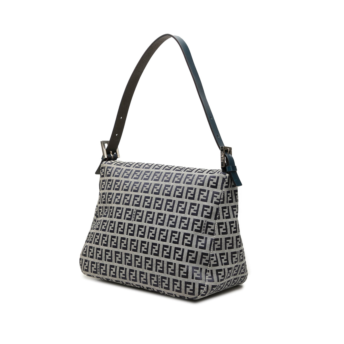 Fendi Zucchino  Canvas Double Flap Mamma — Gray