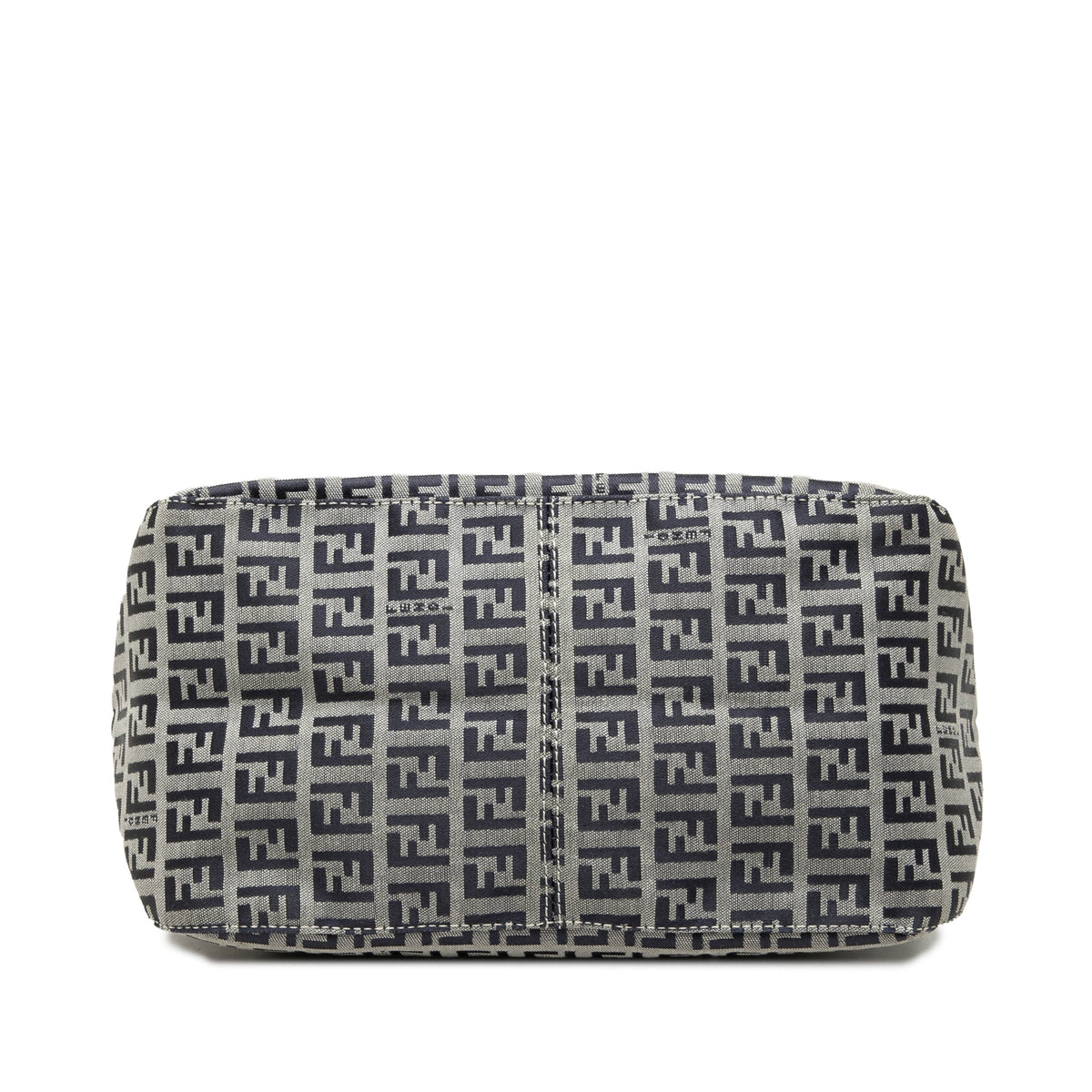 Fendi Zucchino  Canvas Double Flap Mamma — Gray