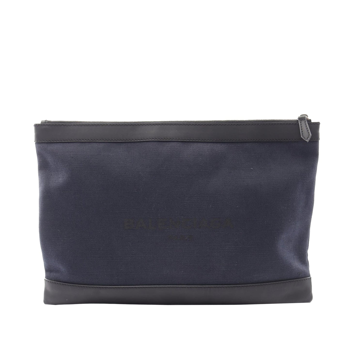 Balenciaga Canvas Navy Clip Clutch L