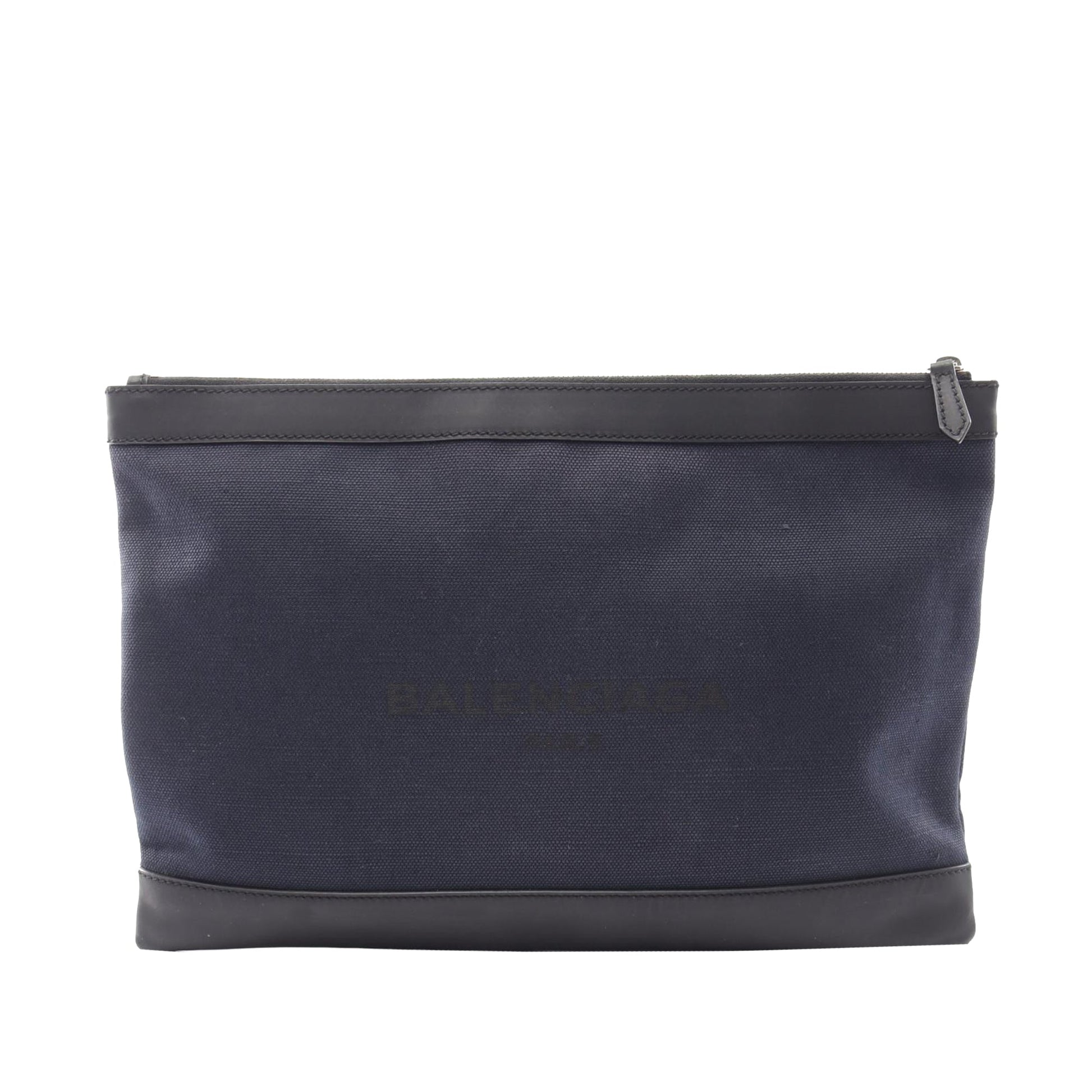 Balenciaga Canvas Navy Clip Clutch L