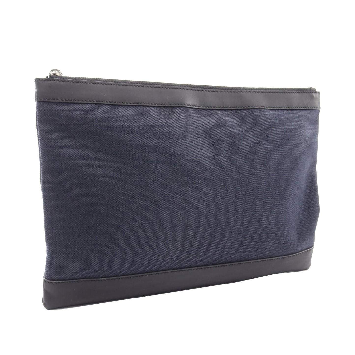 Balenciaga Canvas Navy Clip Clutch L