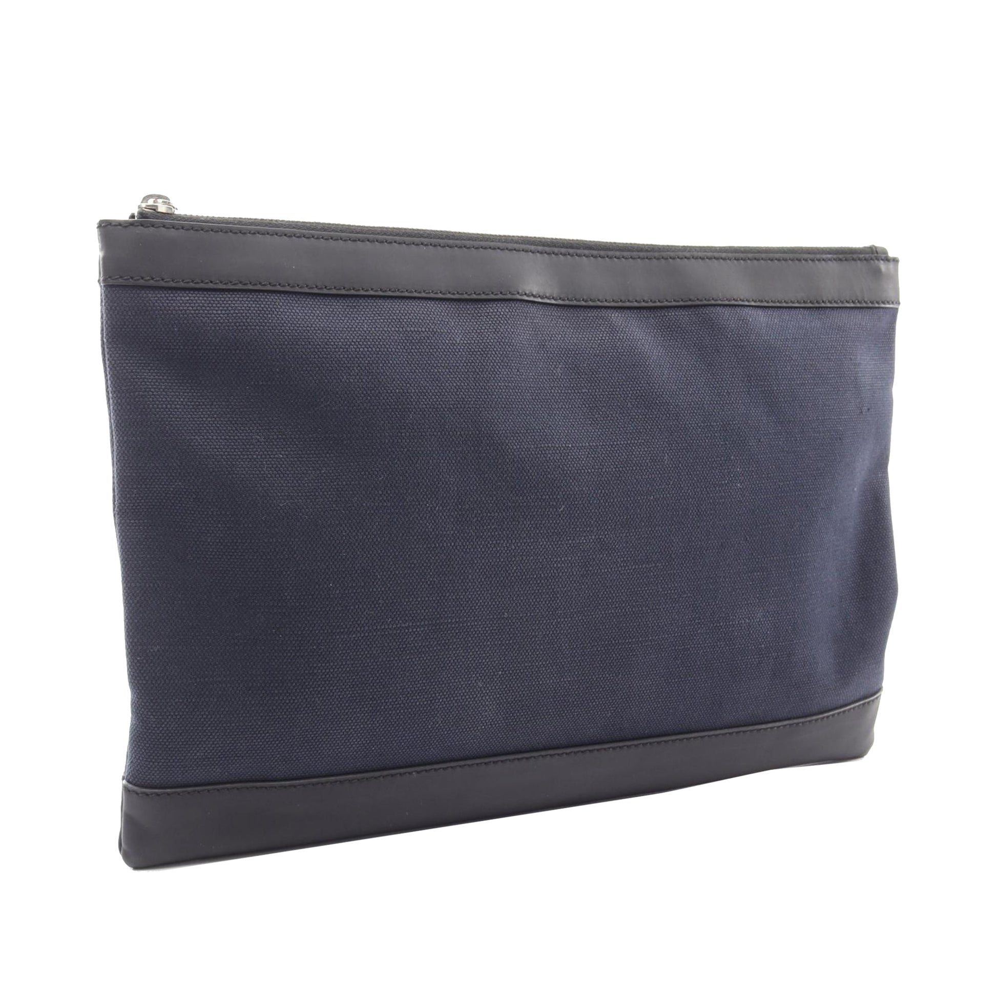 Balenciaga Canvas Navy Clip Clutch L