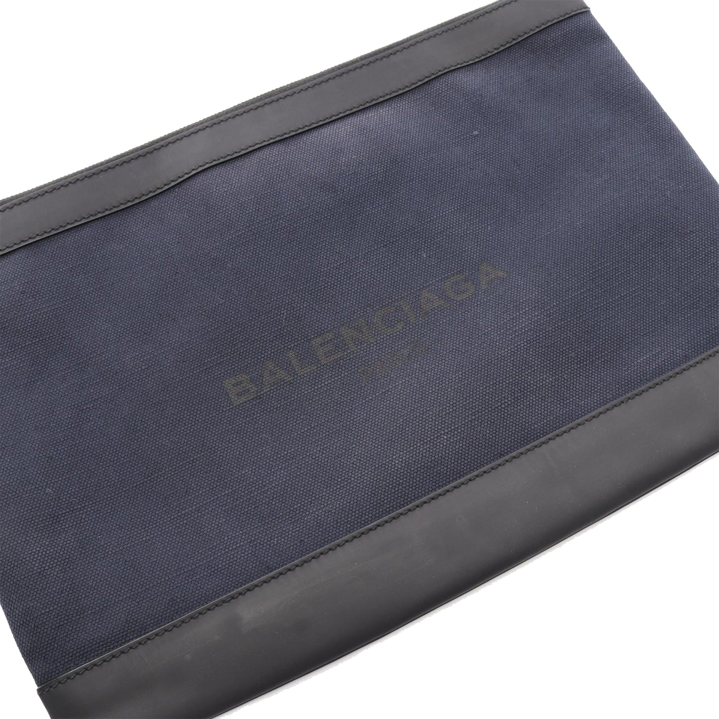 Balenciaga Canvas Navy Clip Clutch L