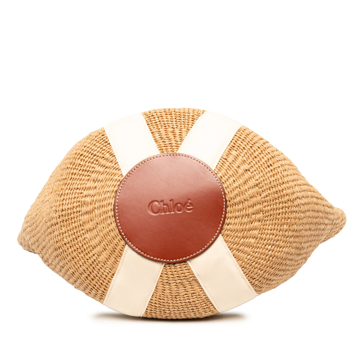 Chloé Raffia Woody Basket Tote — Beige