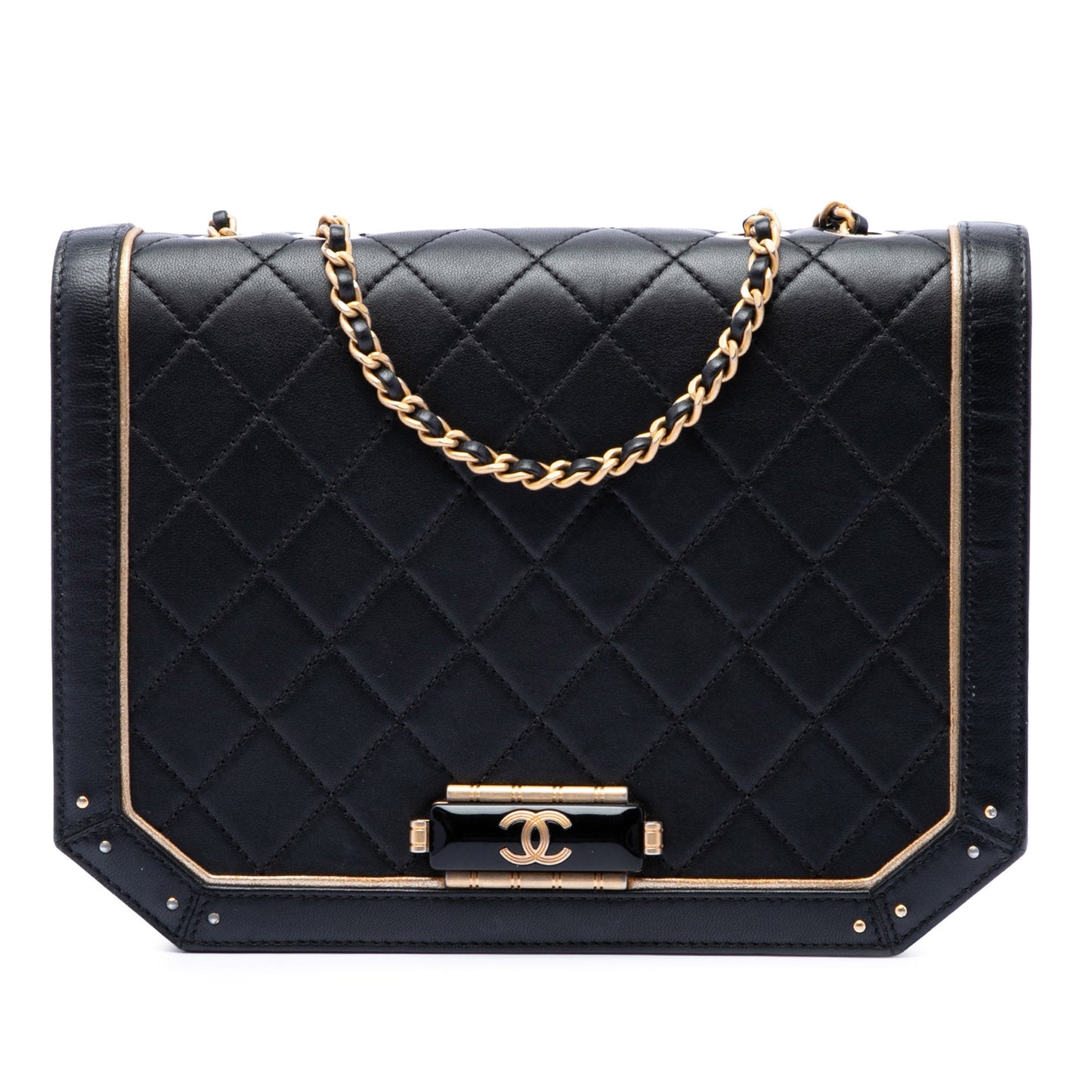 Chanel Quilted Calfskin Octagon CC Clasp Flap
