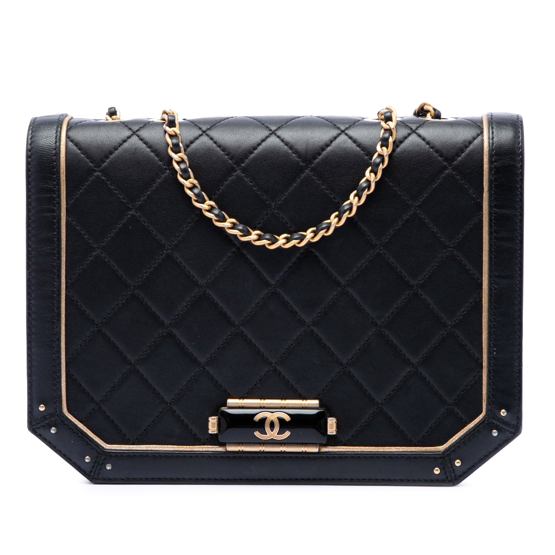 Chanel Quilted Calfskin Octagon CC Clasp Flap