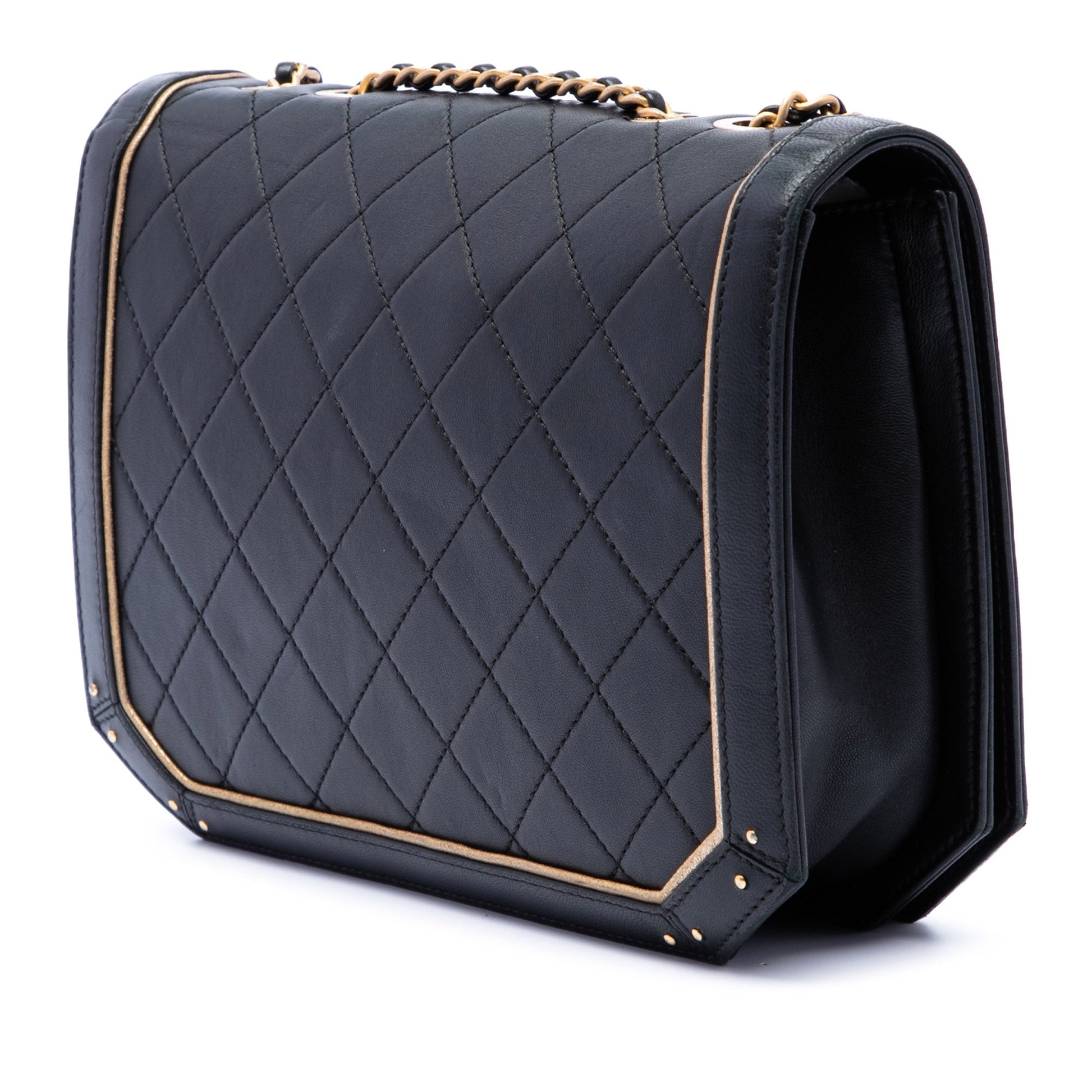 Chanel Quilted Calfskin Octagon CC Clasp Flap