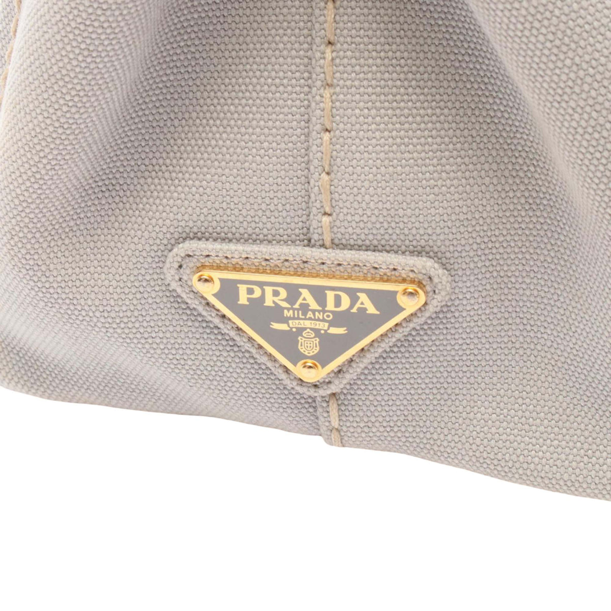 Prada Small Canvas Canapa Logo Tote — Gray