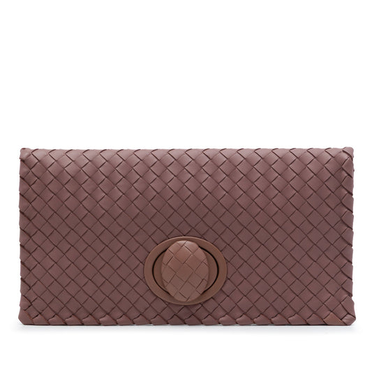 Bottega Veneta Nappa Intrecciato Turn Lock Clutch