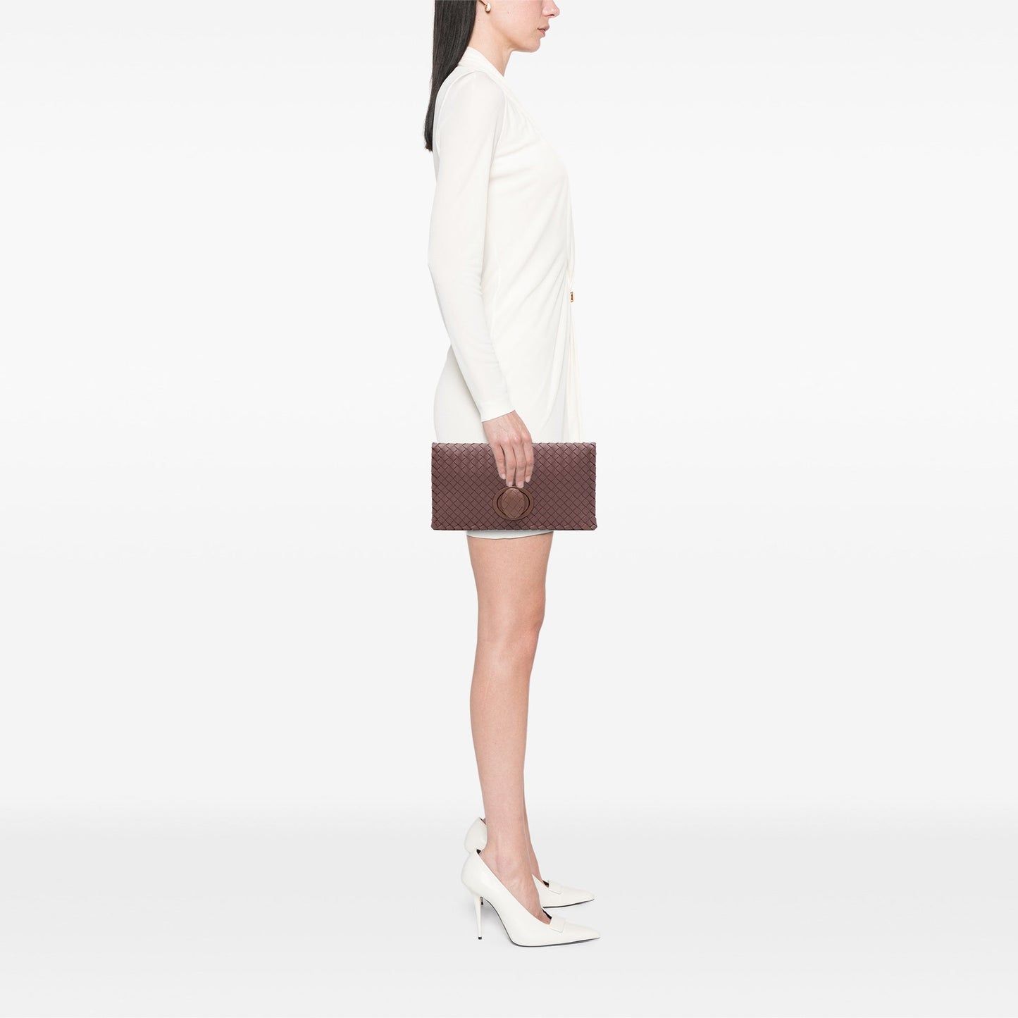 Bottega Veneta Nappa Intrecciato Turn Lock Clutch