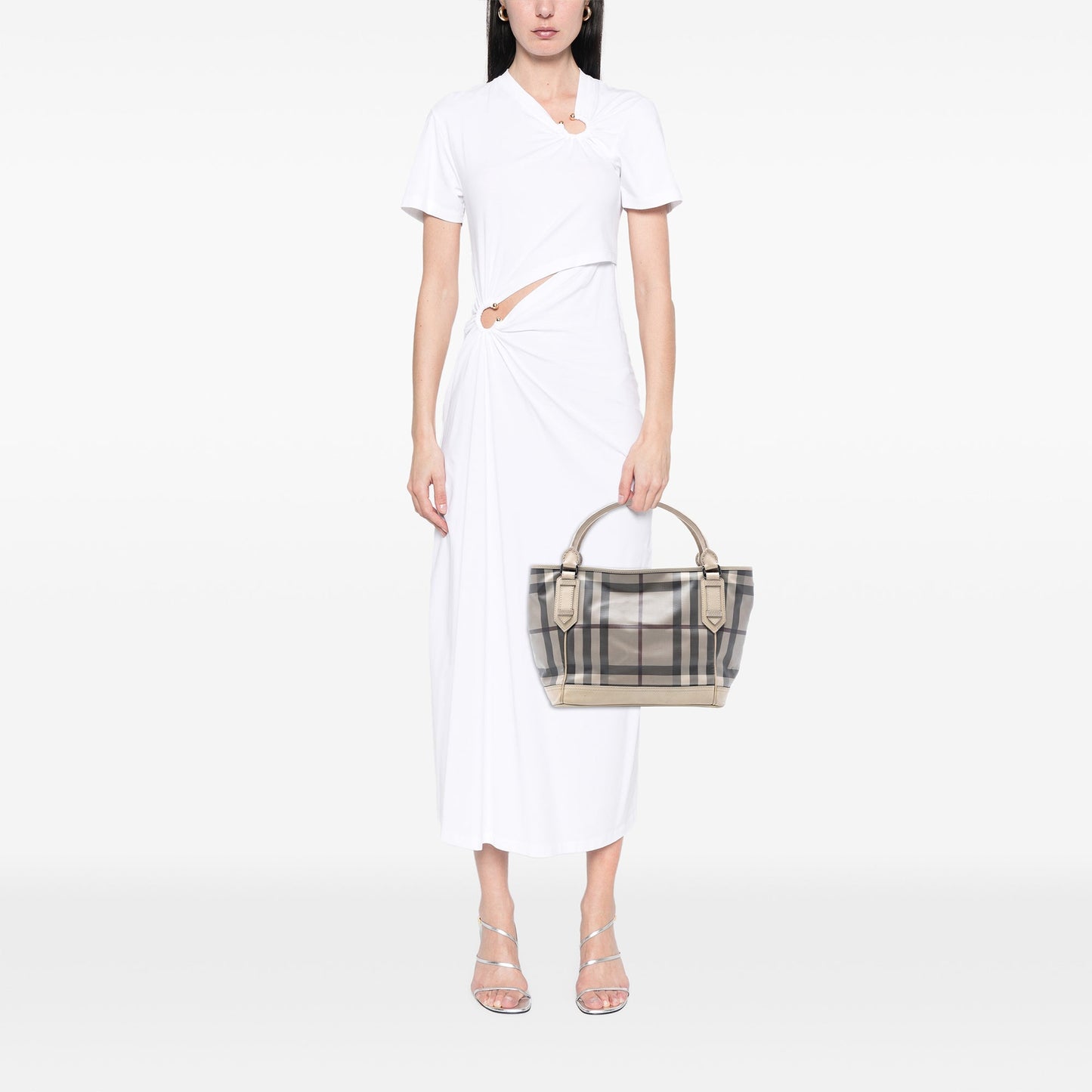 Burberry Smoked Check Coated Canvas Handbag