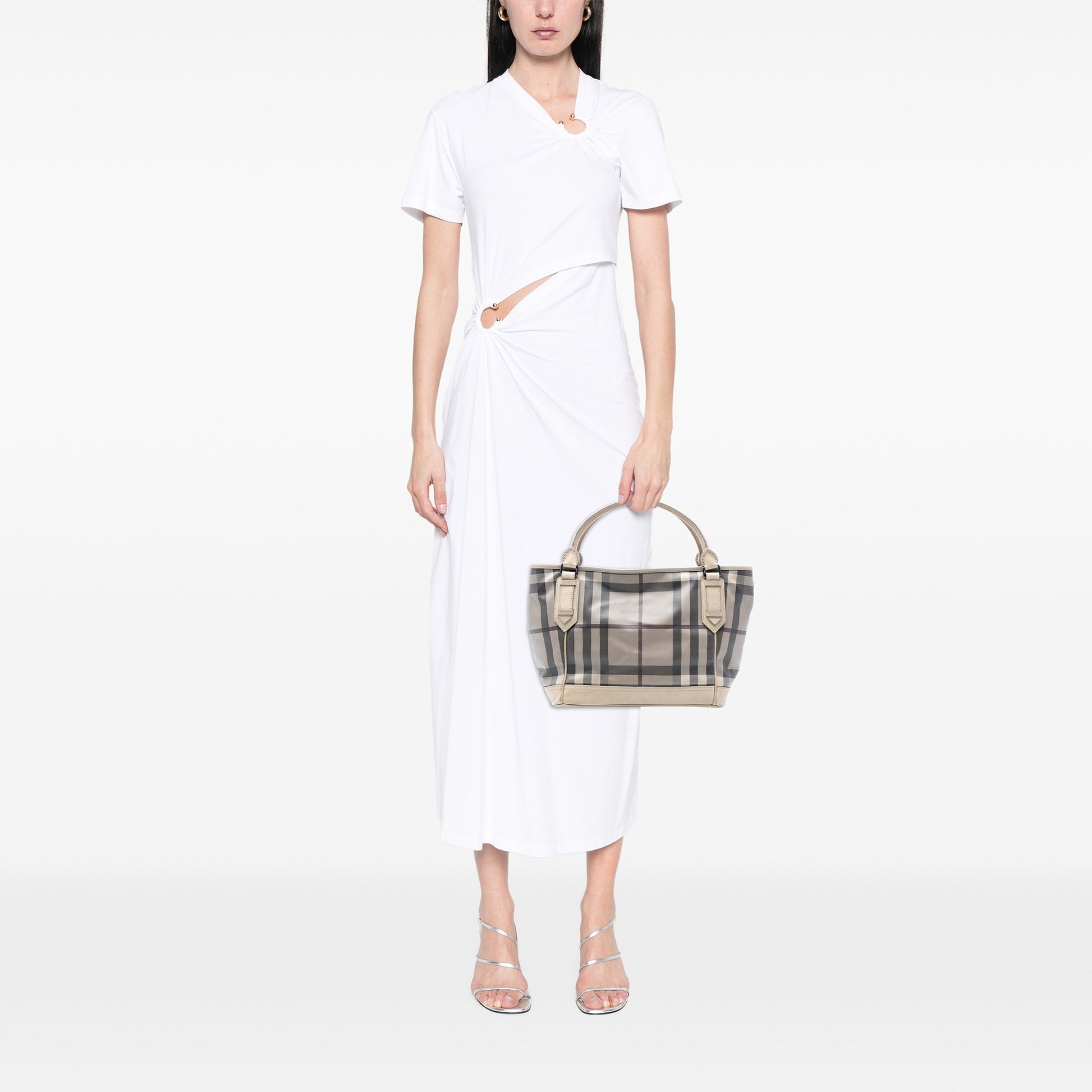 Burberry Smoked Check Coated Canvas Handbag