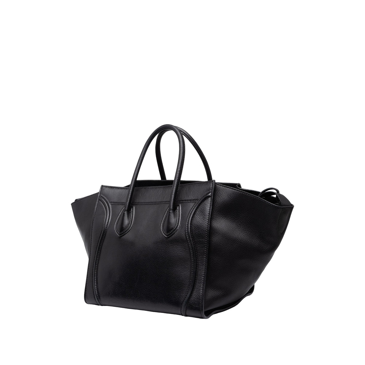 Celine Medium Leather Phantom Luggage Tote — Black