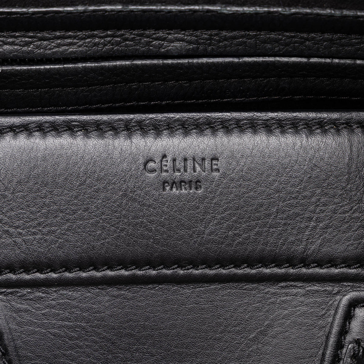 Celine Medium Leather Phantom Luggage Tote — Black
