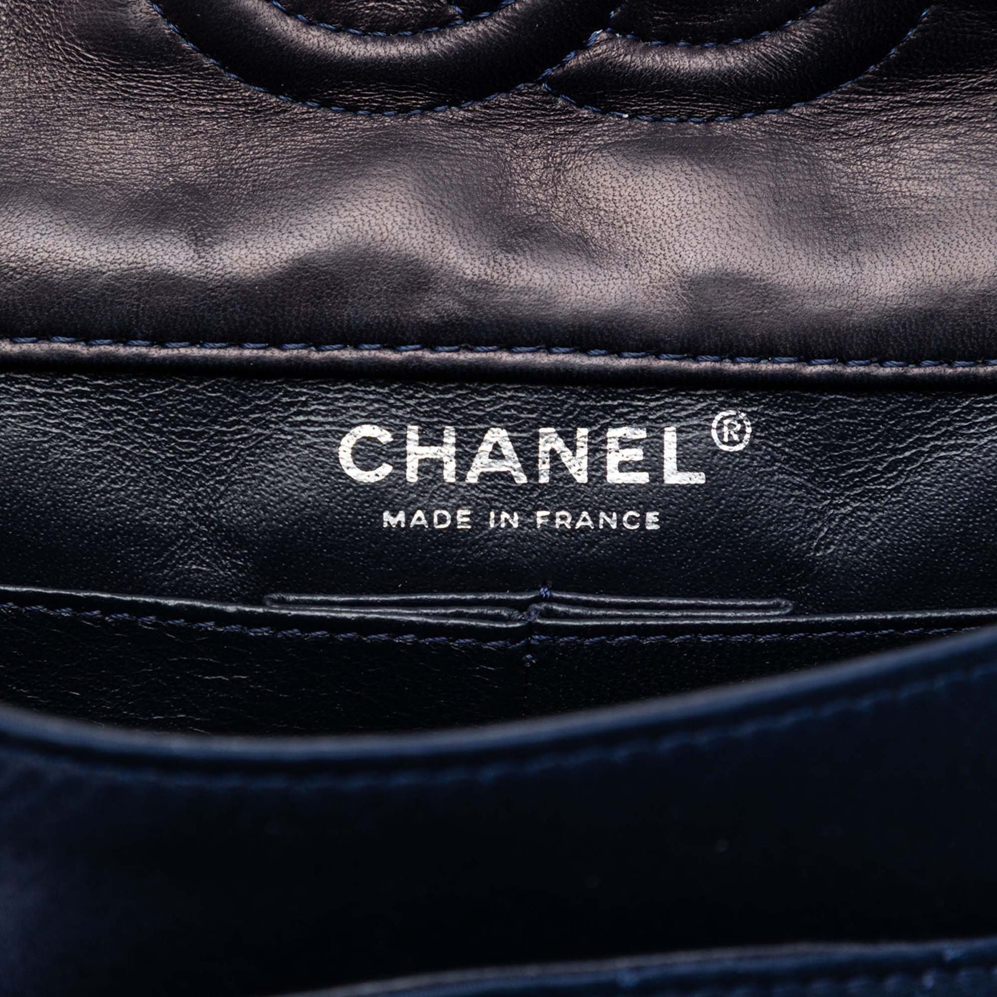 Chanel Medium Classic Satin Paillette Embellished Double Flap