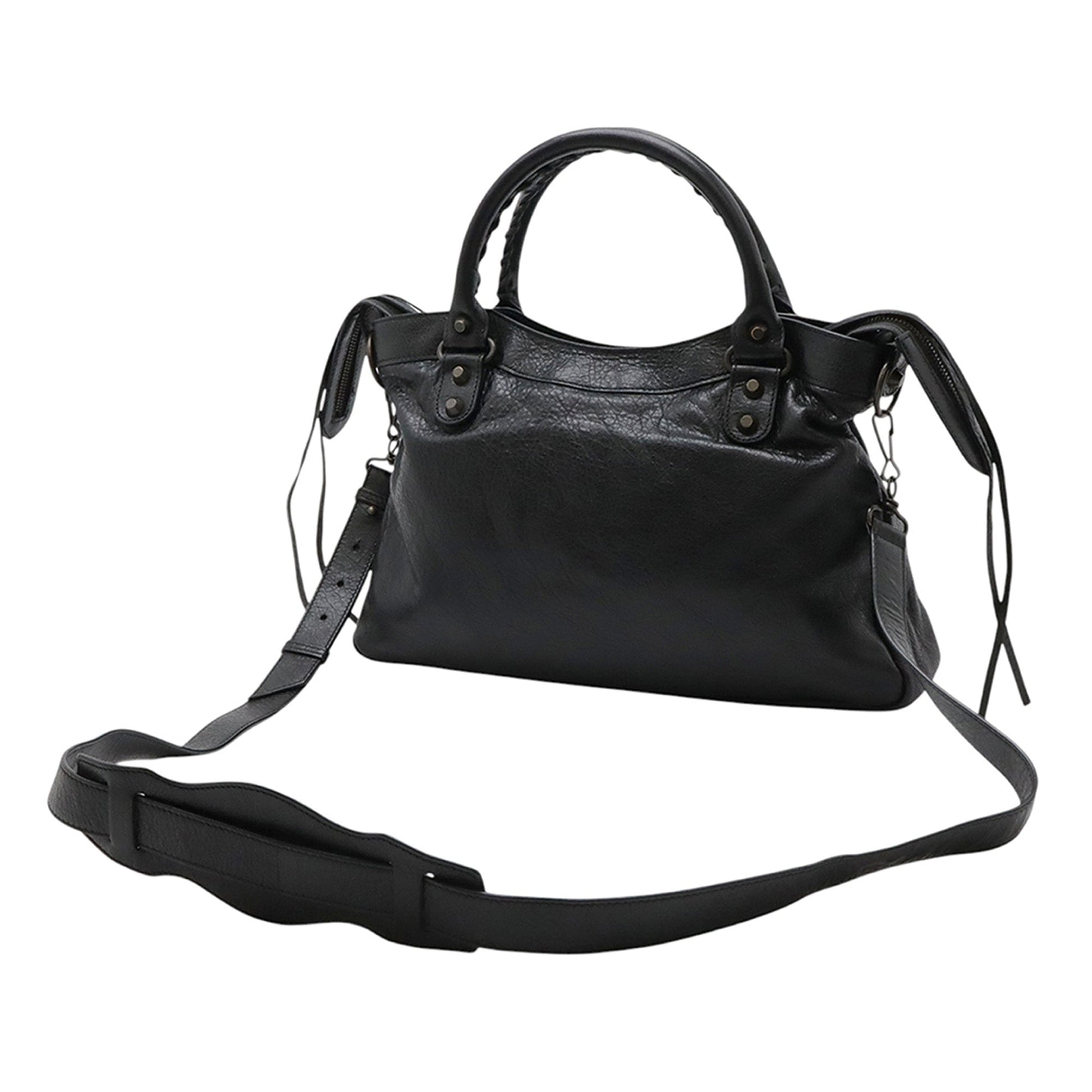 Balenciaga Lambskin Motocross Classic Town Satchel