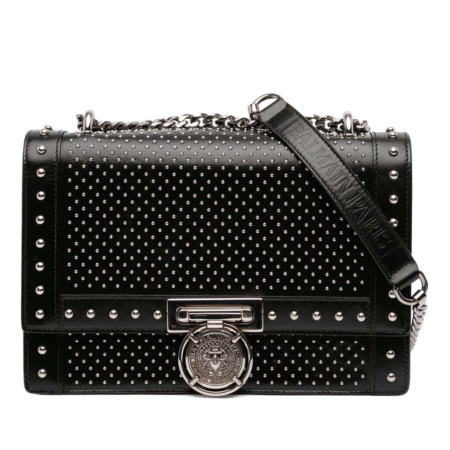 Balmain Studded Leather BBox 20 Shoulder Bag