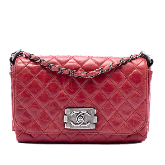 Chanel Quilted Glazed Calfskin Soft Boy Flap