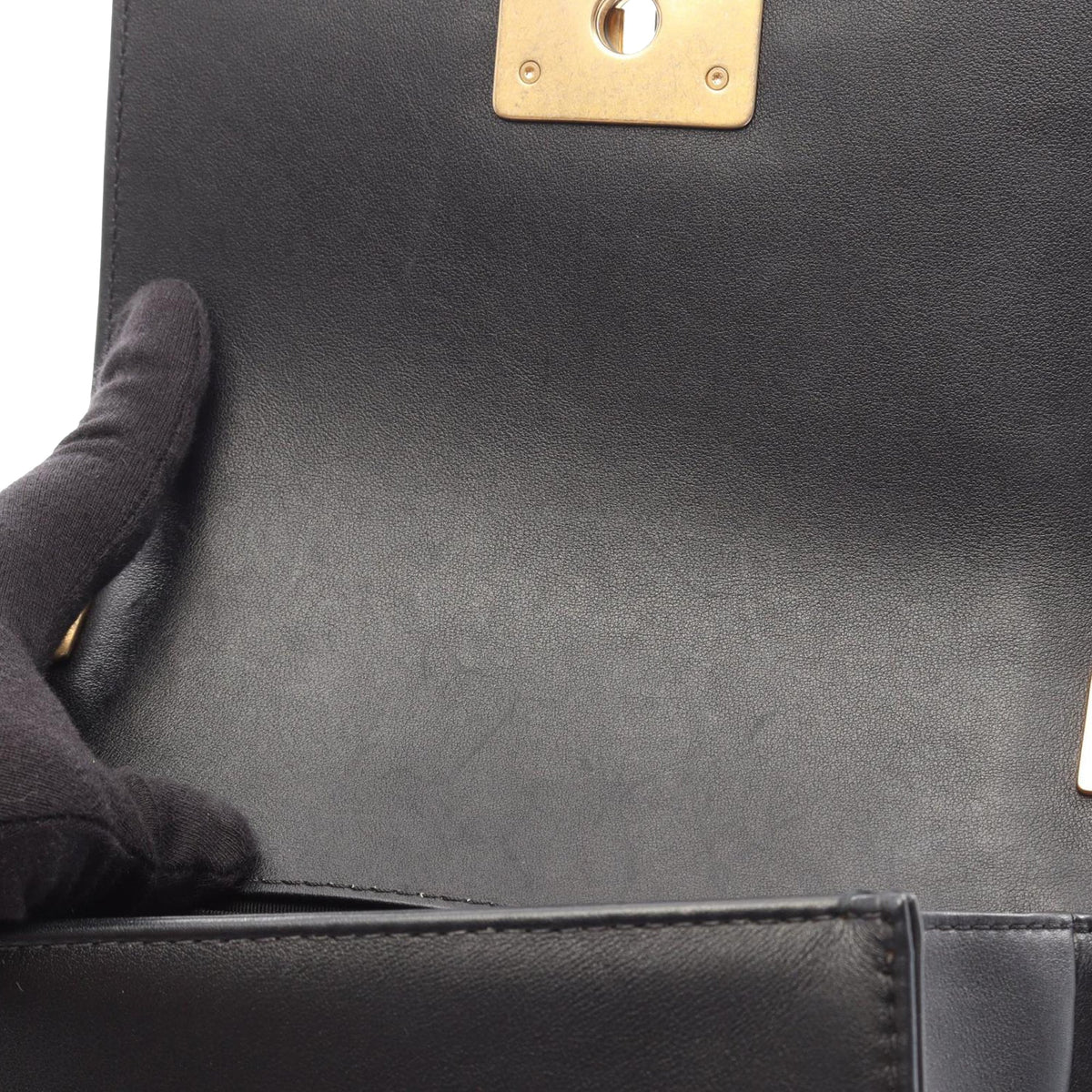 Chanel Small Tweed and Lambskin Boy Flap — Black