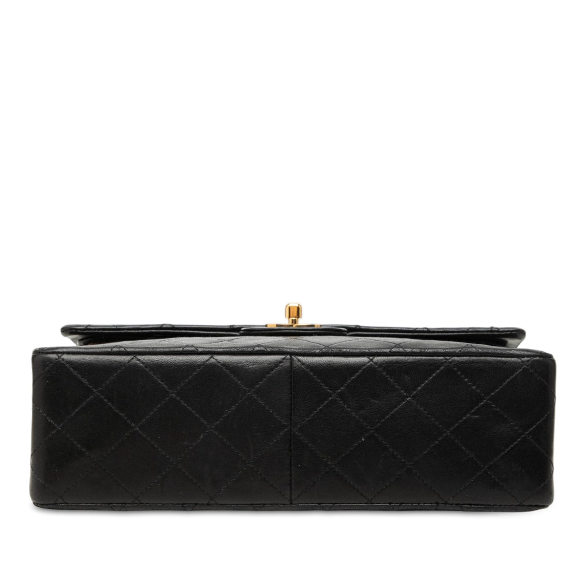 Chanel Medium Tall Classic Lambskin Double Flap — Black