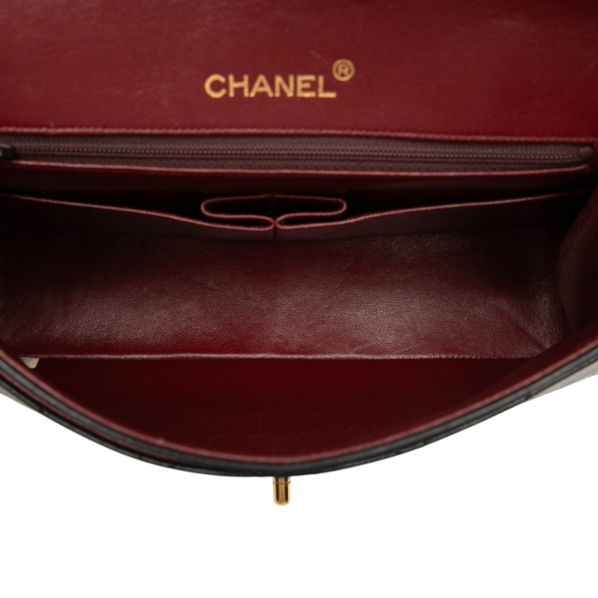 Chanel Medium Tall Classic Lambskin Double Flap — Black