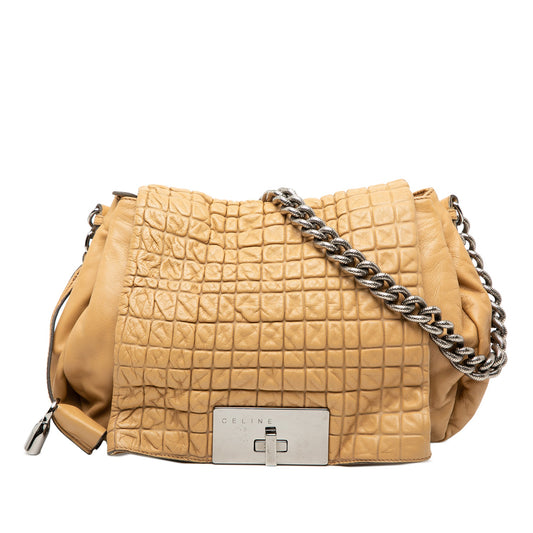 Celine Lambskin Watch Me Gauffre Flap Shoulder Bag