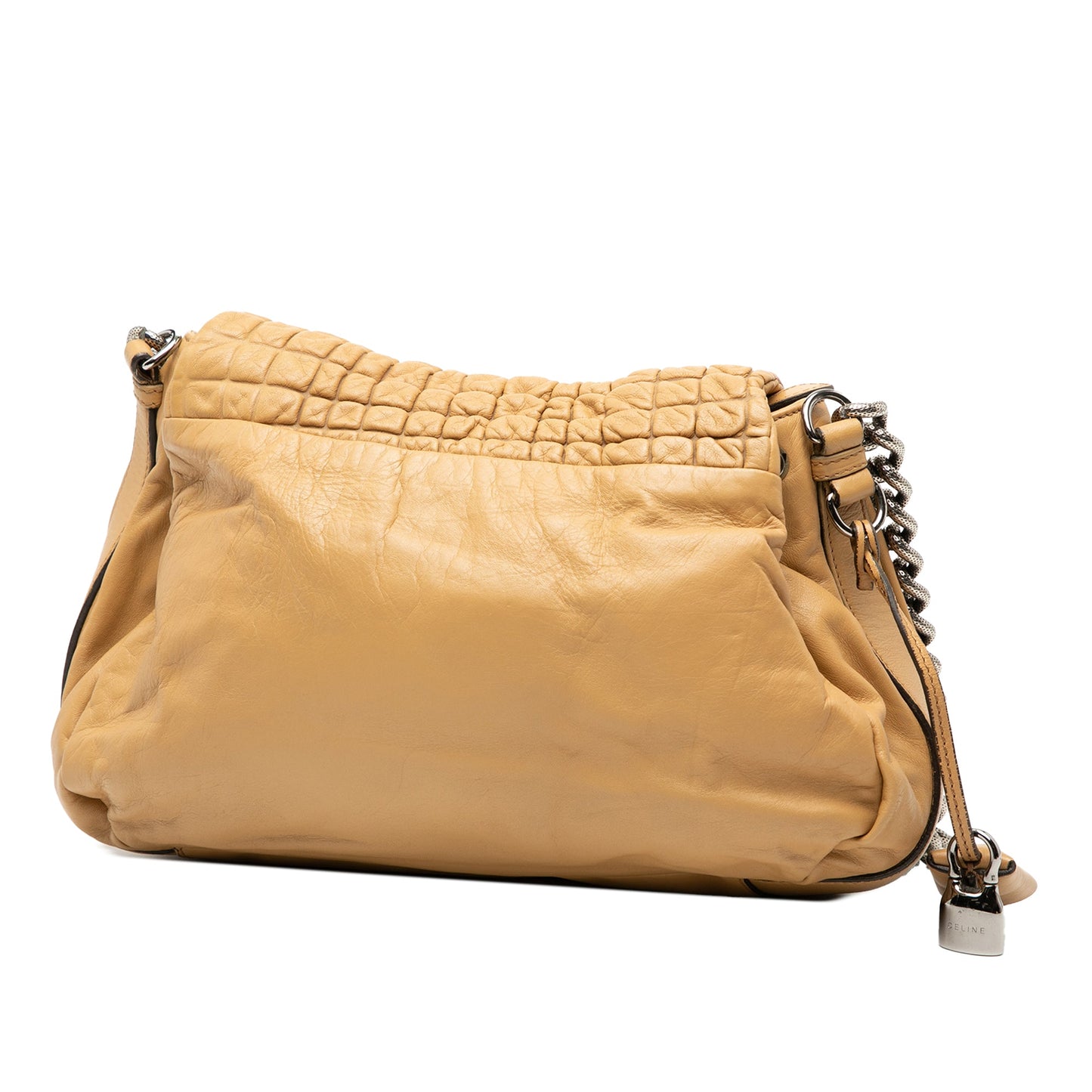 Celine Lambskin Watch Me Gauffre Flap Shoulder Bag