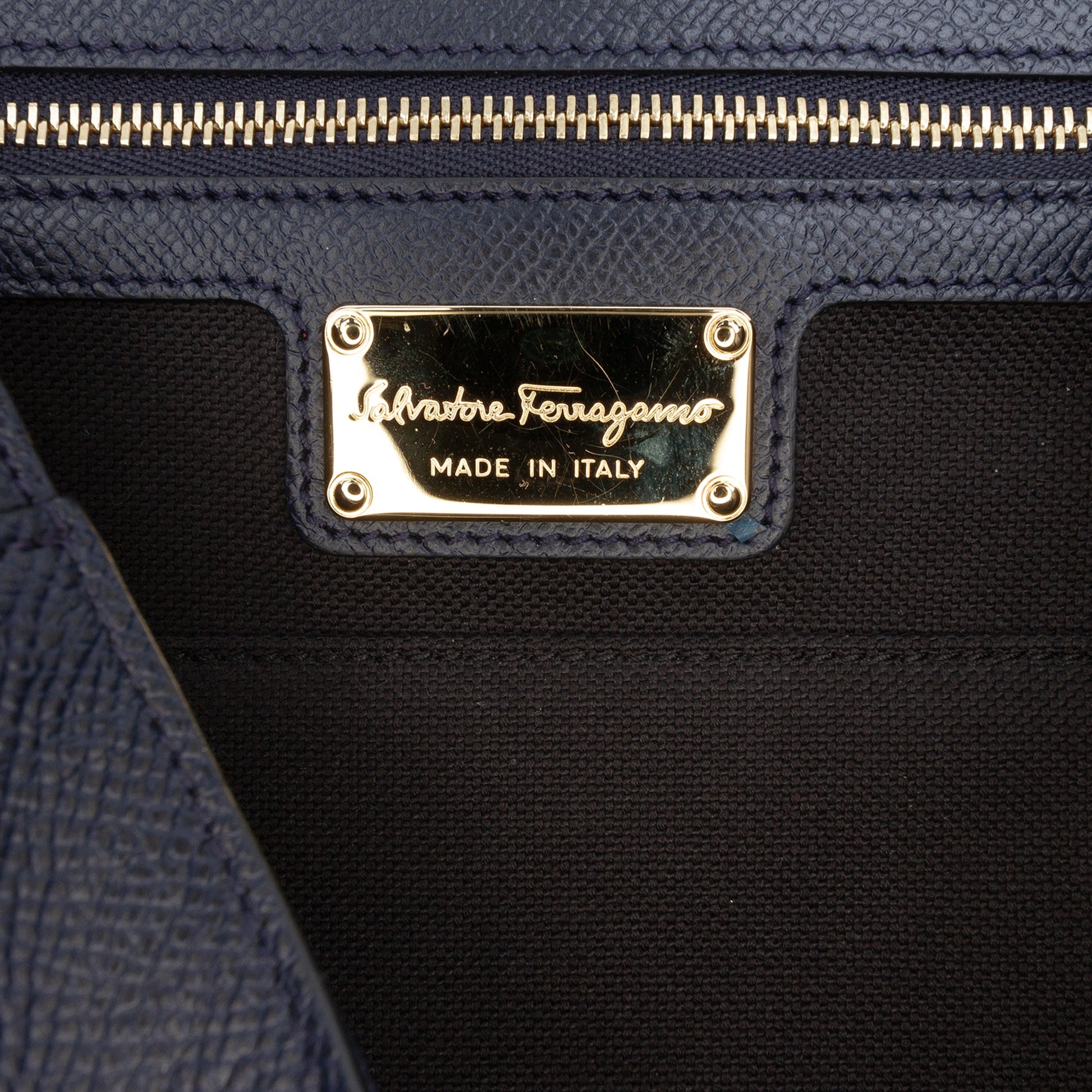 Ferragamo Leather Carrie Vara Bow Top Handle Bag
