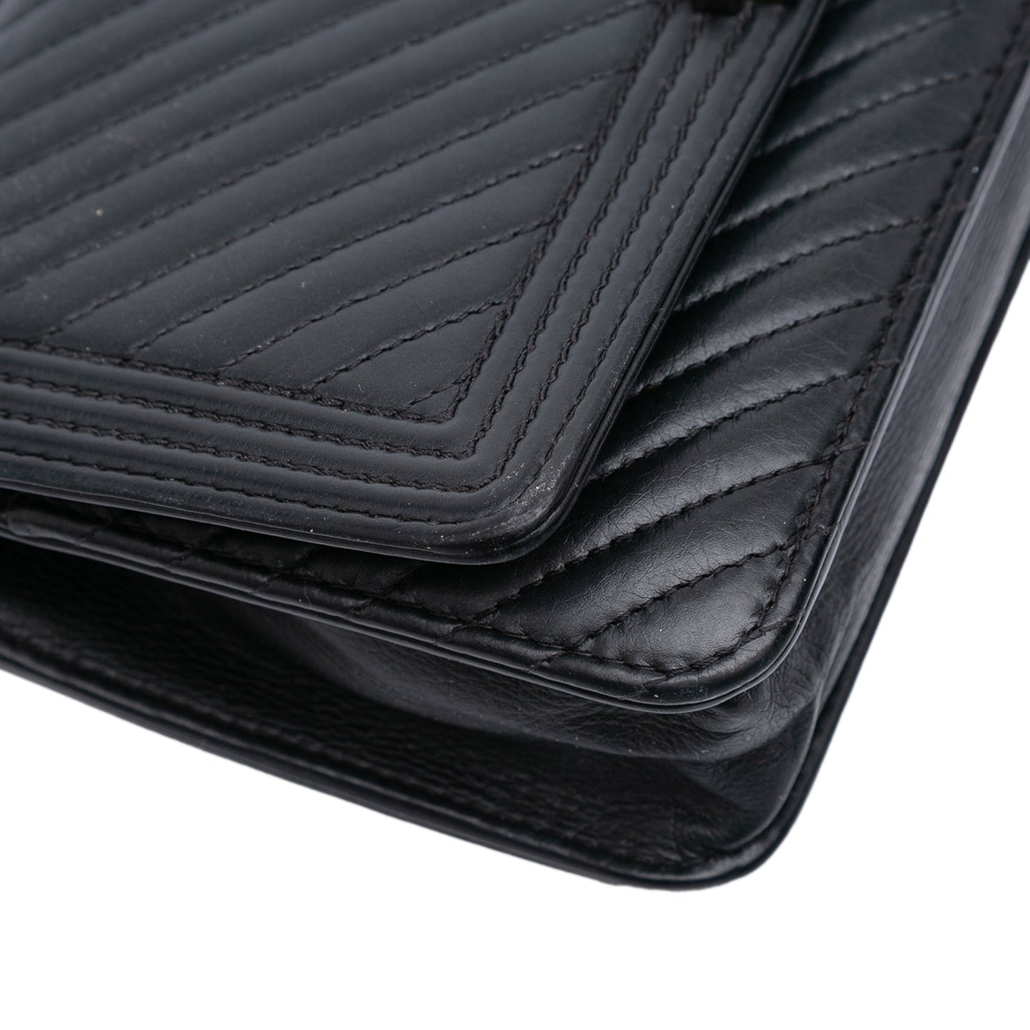 Chanel Chevron Lambskin Boy Wallet on Chain