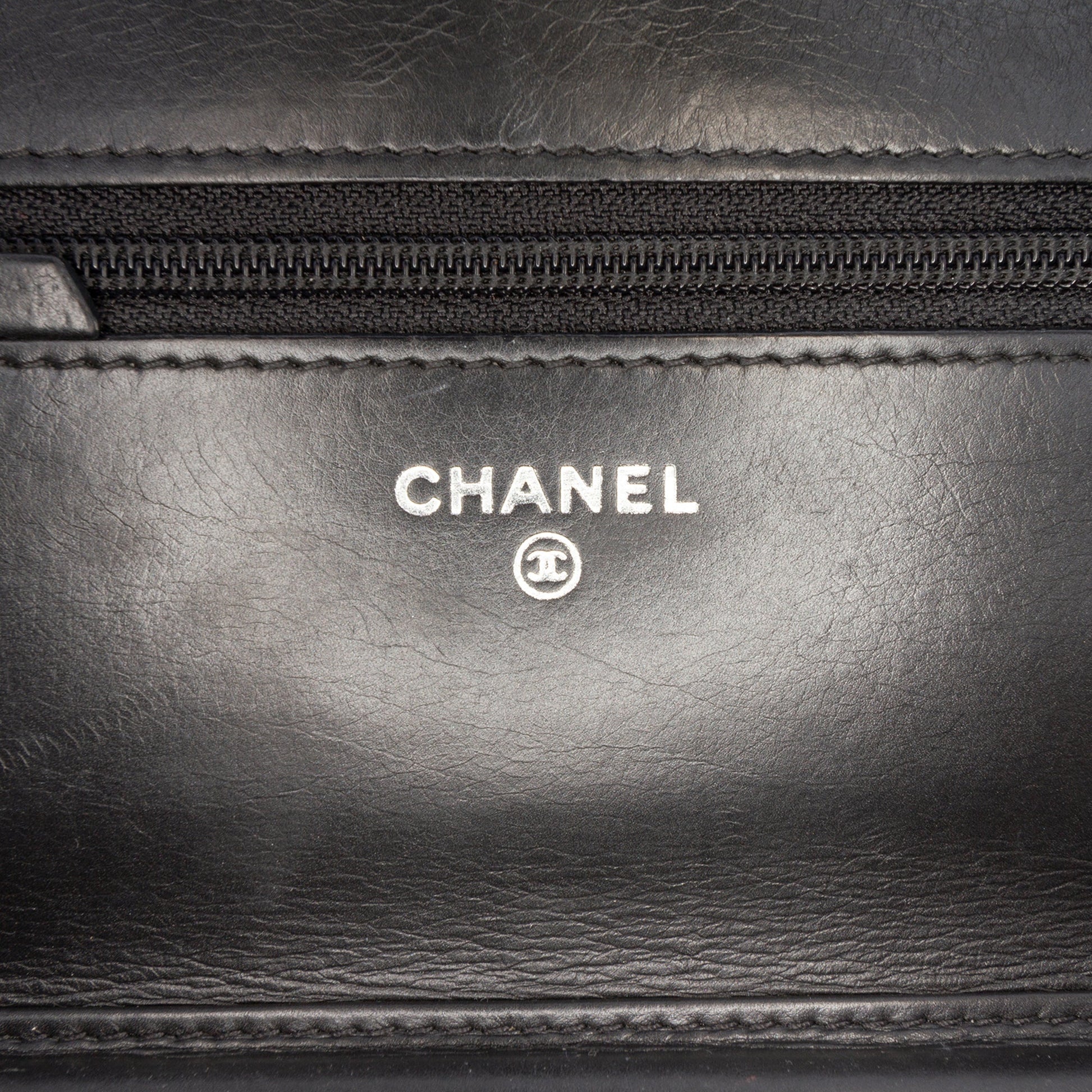 Chanel Chevron Lambskin Boy Wallet on Chain