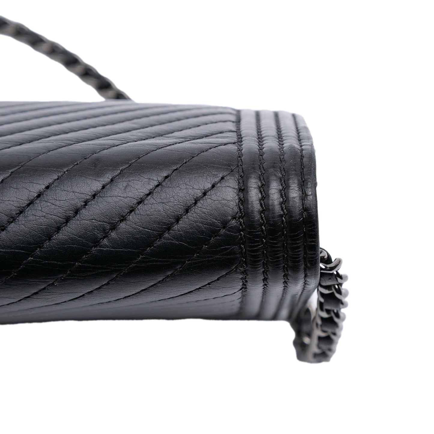 Chanel Chevron Lambskin Boy Wallet on Chain