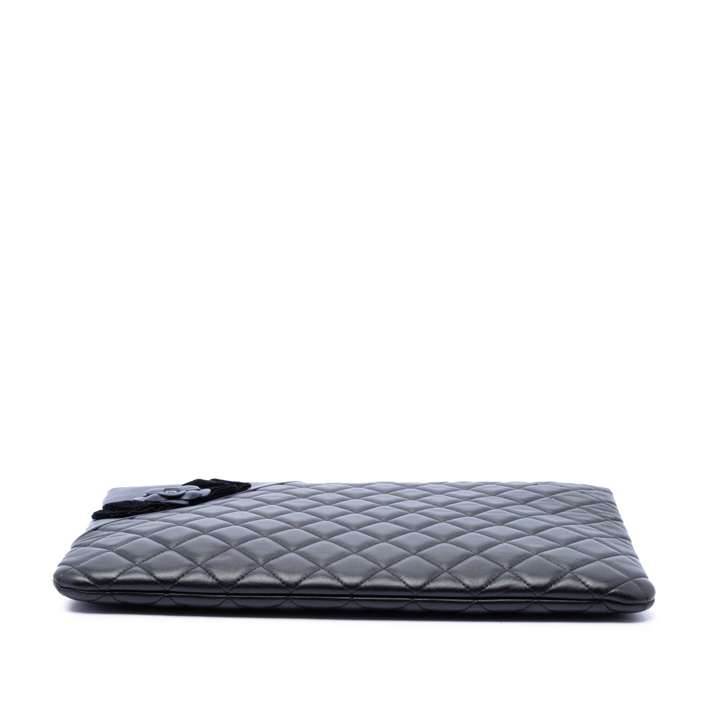 Chanel Large Quilted Lambskin Camellia O Case Clutch